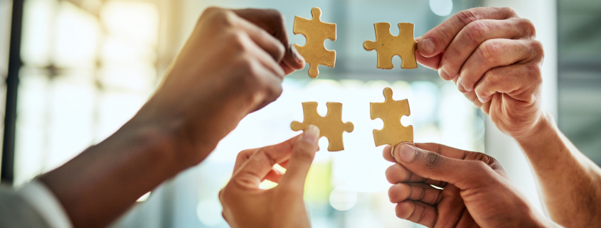 ensemble tout le monde apporte sa contribution, comme une pièce à un puzzle.